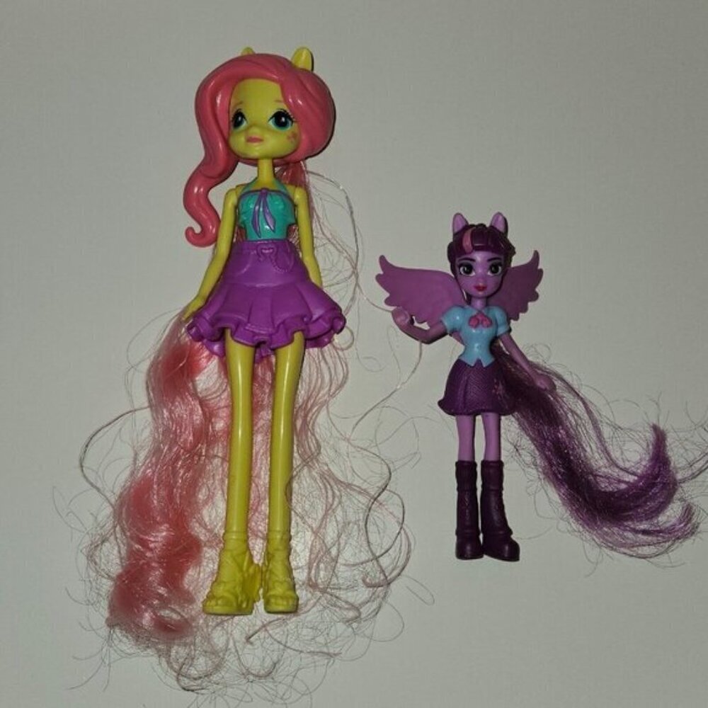 MLP My Little Pony Equestria Girl Doll Lot 9" Fluttershy 5" Twilight Sparkle